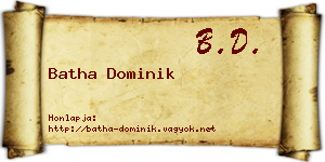 Batha Dominik névjegykártya
